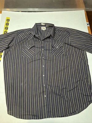 Camisa a Presión Ely Cattleman Hombre Grande Perla Para Hombre 3XL Manga Corta Multi Rayas Foto 1 de 4