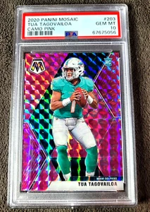 2020 PANINI Mosaic PRIZM  Tua Tagovailoa Camo Pink #203  PSA 10 Gem Mint 3857 - Picture 1 of 2