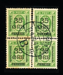 [DINAMARCA] 1905: 35º en 32º SC 81 / Recargo / Bloque de 4 (usado) - Imagen 1 de 2
