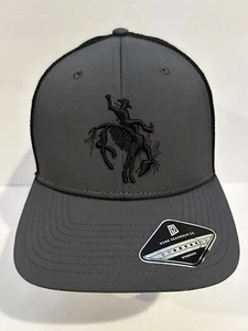 Truckermütze Kappe Gary Allan Skelett Cowboy Logo Druckknopflasche schwarz und grau Einheitsgröße - Bild 1 von 6