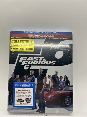 NEW FAST & FURIOUS 6 Collectible Limited Steel Blu-Ray+DVD+Digital HD - - Image 1 of 4