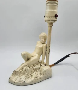 Vintage Art Deco Nude Lady Figural Lamp Ivory Heavy - Picture 1 of 17