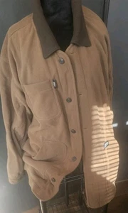 Dri-Duck DDX Fleece Jacket Mens XL Plaid Lining Flex Barn Coat Brown Button - Picture 1 of 8