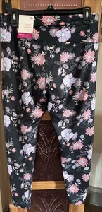 Leggings SO High Rise Large L, nuovi con etichette, neri con fiori ottimi per la primavera - Foto 1 di 5