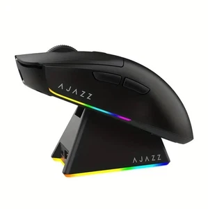 AJAZZ AJ139 V2 MC Wireless Mouse w/ Charging Dock Black Three-Mode Gaming 500mAh - Picture 1 of 3