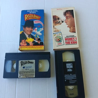 Lot 2x Who Framed Roger Rabbit? And Honey, I Shrunk The Kids (Tummy Trouble) VHS - Image 1 of 4