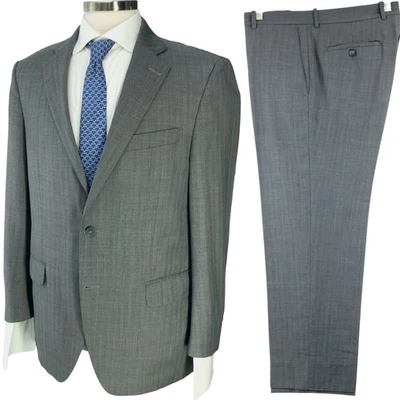 Peter Millar Suit Mens 40R Gray Pinstripe Two-Button Tailored Business - Image 1 of 4