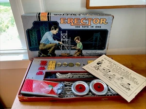 Vintage Age 1954 A.C. GILBERT Co. #2-1/2 ERECTOR Set W/ Instructions / CT. USA - Bild 1 von 9