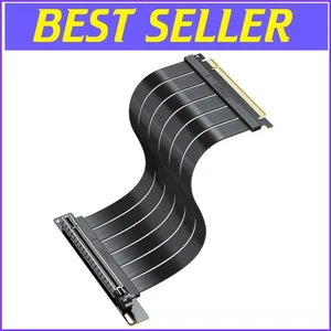 High-Speed 300mm PCI-E 4.0 Riser Cable with Gold-Plated Pins & 90° Adapter - Afbeelding 1 van 12