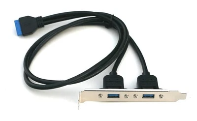 USB 3.0 Panel Mount Dual Port to 20 Pin Motherboard header Cable 24in - Image 1 of 4