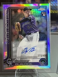 Bradley Blalock 2025 Topps Chrome #RA-BBL AUTO REFRACTOR /499 Rookie RC Rockies - Bild 1 von 3