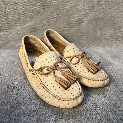 Zapatos Mocasines Coach Nadia Para Mujer Talla 9 Beige Cuero Cómodos Borla Mocasín Foto 1 de 4