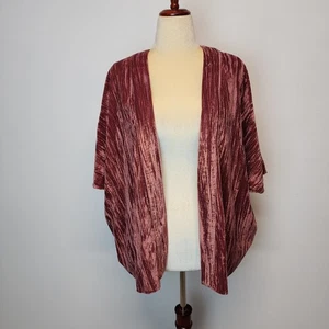 A New Day Crushed Velvet Kimono Topper Damen One Size Rosa Boho Whimsigoth - Bild 1 von 8