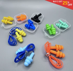 Soft Reusable Silicone Ear Plugs – Noise Reduction for Sleep, Swimming & Travel - Picture 1 of 17