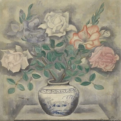 Tile Mural/Mosaic Ceramic Panel of Rose Flower Mural - Roses Wall Art Print - Image 1 of 4