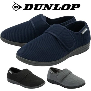 Dunlop Mens Slippers Touch Fastening Easy Close Diabetic Orthopaedic Memory Foam - Picture 1 of 43