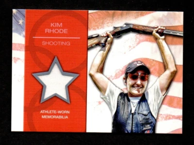 2012 Topps EUA equipe olímpica relíquia KIM RHODE triplo campeão de tiro pátio - Imagem 1 de 2