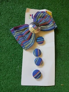 VTG 1990S Color Trend Fashion Button/ Bow Tie Multicolor Covers ONS LOOK/READ - Picture 1 of 10