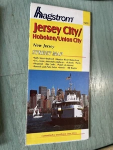 Mapa desplegable HAGSTROM de Jersey City Hoboken Union City NJ mapa agotado - Imagen 1 de 1