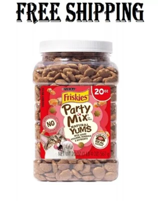 Purina Friskies Natural Cat Treats Party Mix Natural Yums With Real Salmon and A - Image 1 of 4