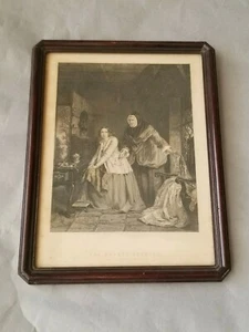 Antique 19th Century Engraving The Hearts Resolve Framed Picture - Picture 1 of 3