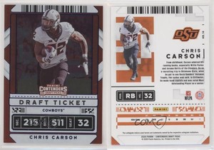 2020 Panini Contenders Draft Picks Draft Ticket Blue Foil Chris Carson #14
