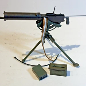 GI Joe Hasbro Vickers .303 CAL Machine Gun Toy Replica, Ammo Boxes & Tripod WW2 - Picture 1 of 9