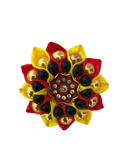 Multicolor Brand-New 2 Inch Handmade Saree Brooch Pin Women Fashion Jewelry - Picture 1 of 6