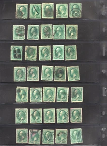 35pc US WASHINGTON 3c GREEN STAMPS UNCHECKED WILL COMBINE SHIPPING ID#95 - Picture 1 of 1
