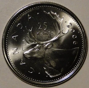 BU UNC Canada 2006 M mint logo quarter 25 cent 25c caribou coin from mint roll - Picture 1 of 2