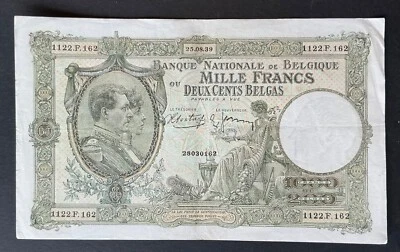 Belgium - Very Nice Billet de 1000 Francs/200 Belgas du 25-08-1939 - Image 1 of 2