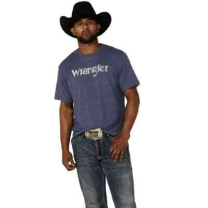 Wrangler Herren Logo Grafik Kurzarm T-Shirt Blau - Bild 1 von 4