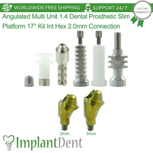 1X Angled 17° Multi Unit 1.4 Dental Prosthetic Slim Platform Int Hex 2.0mm Kit - Picture 1 of 15