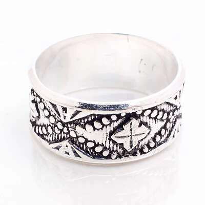 Argento 925 Placcato Fatto A Mano Gioielli Per Lei Anello Misura 5.5 R-14161 - Immagine 1 di 3