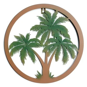 Pinetree Art Metal Palm Tree Wall Art for Home Decor Beach Outdoor Decoration - Picture 1 of 5