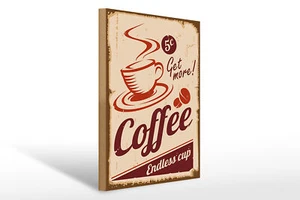 Holzschild Retro 30x40 cm Coffee Endless cup Kaffee Geschenk Schild wooden sign - Bild 1 von 5