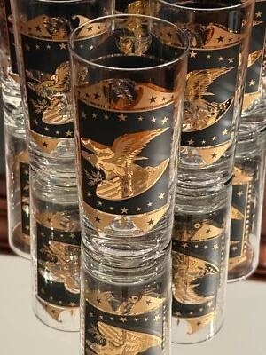 Vintage Libbey Empire American Eagle Highball Glasses Tumblers ~Set Of 6 - Image 1 of 4
