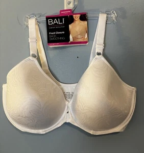 Bali Underwire Bra Front Close Back Smoothing Comfort Revolution 40DD white - Picture 1 of 5