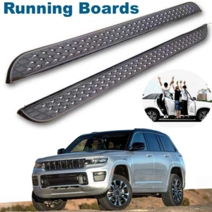 2PCS Running Boards Fits for Jeep Grand Cherokee 2022-2025 Nerf Bars Side Steps - Foto 1 di 7