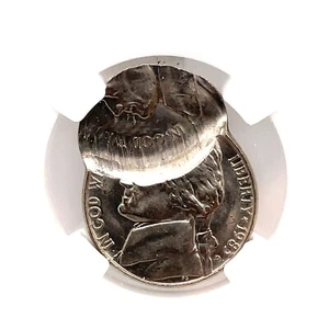 1983-D Jefferson Nickel Mint Error Double struck 2ND 60% off Center MS63 By NGC. - Picture 1 of 4