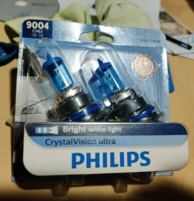 Philips Pack of 2 CrystalVision Ultra Upgraded Bright White Headlight Bulbs 9004 - Image 1 of 4