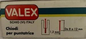 CHIODI PER PUNTATRICE CHIODATRICE MANUALE VALEX 500PZ. COD. 1455507 SP. 1,2 12MM - Foto 1 di 2