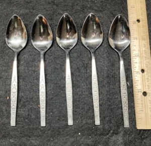 SET 5 PCS 6 1/8" TEASPOONS WM ROGERS ONEIDA SPANADA FLATWARE - Picture 1 of 5