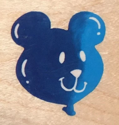 1994 Stampendous Wood Mounted Rubber Stamp - Bear Balloon - C064 - Image 1 of 2