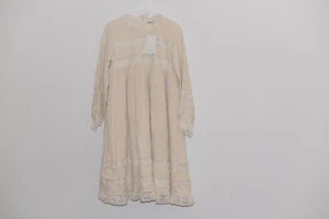 Bebe Organic NWT Cream Rose Dress 100% Organic Cotton Lace Trim Size 12 - Picture 1 of 7