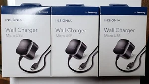 NIB Lot 3 Insignia With C Adapters Micro USB Wall Charger 3.3 ft 12 Watts 2.4A - Picture 1 of 1