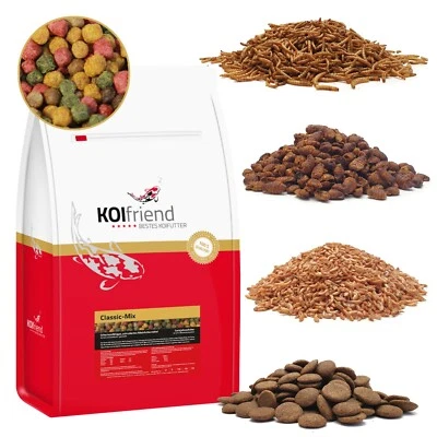 Koifutter 5 kg Classic Mix 5 Sorten Spirulina Fischfutter Krebse Raupen Würmer - Bild 1 von 4