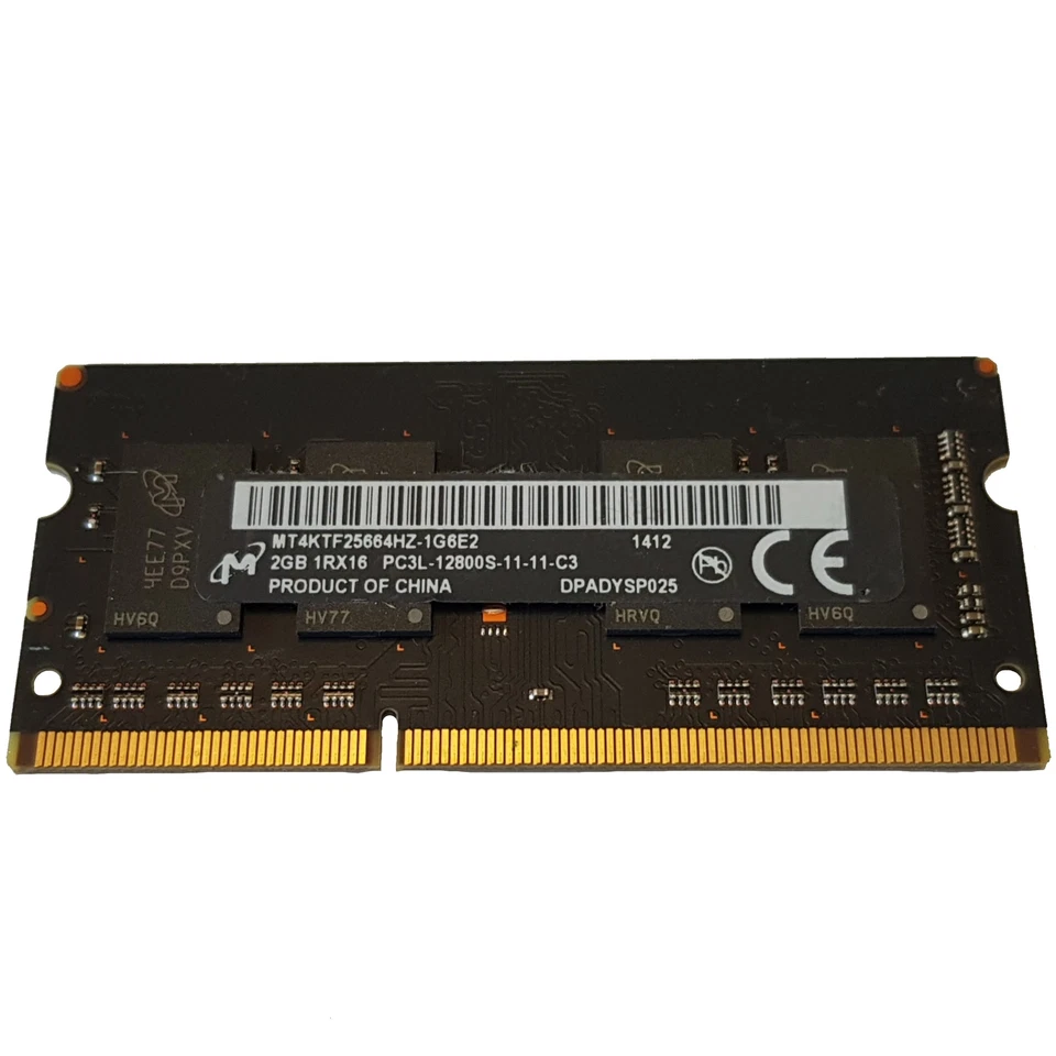 Micron 2GB PC3L-12800S DDR3 SDRAM 204pin Laptop Memory MT4KTF25664HZ-1G6E2 - Image 1 of 1