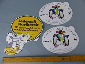 Lot de 3 autocollants Sticker OPEL WWF pinguine Aufkleber VINTAGE C1 - Bild 1 von 1