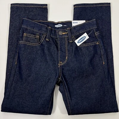 Old Navy Adjustable Non Stretch Denim Jeans Indigo Rinse Blue 284276 Boy’s 8 - Image 1 of 4